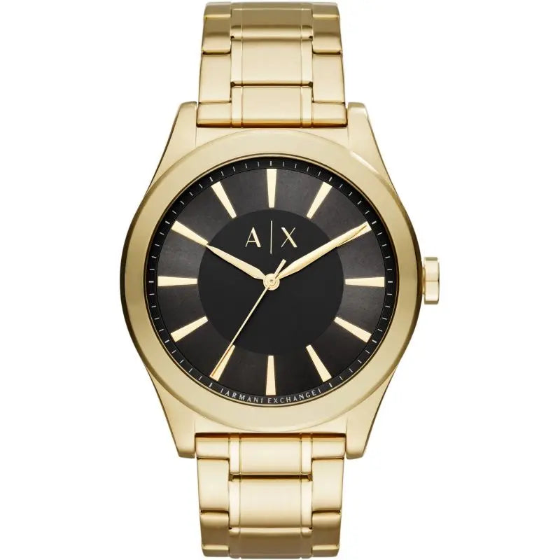 Armani Exchange Nico Analog Black Dial Gold Steel Strap Watch For Men - AX2328