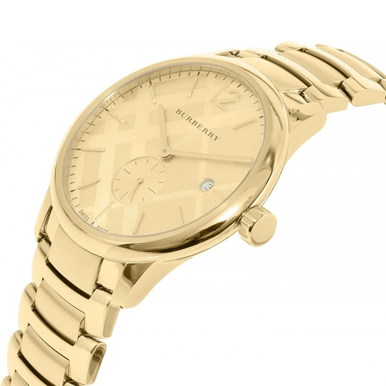 Burberry gold watch hot sale