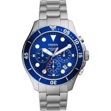 Load image into Gallery viewer, Fossil &quot;FB-03&quot; FS5724 Mens Silver and Blue Chronograph Watch