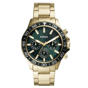 Fossil "Bannon" BQ2493 Mens Gold and Green Chronograph Watch