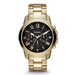 Fossil "Grant" FS4815 Mens Gold and Black Chronograph Watch