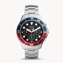 Load image into Gallery viewer, Fossil &quot;FB-03&quot; FS5767 Mens Silver, Black, Blue and Red Chronograph Watch