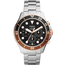 Load image into Gallery viewer, Fossil &quot;FB-03&quot; FS5768 Mens Silver, Black and Brown Chronograph Watch