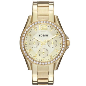 Fossil "Riley" ES3203 Womens Gold Crystal Watch