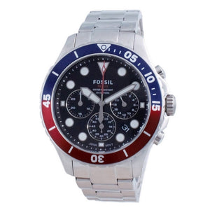 Fossil "FB-03" FS5767 Mens Silver, Black, Blue and Red Chronograph Watch