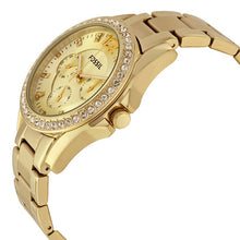 Load image into Gallery viewer, Fossil &quot;Riley&quot; ES3203 Womens Gold Crystal Watch