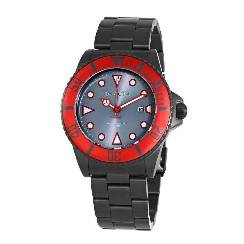 Invicta Pro Diver 90296 Mens Black Red and Grey Watch