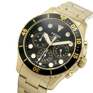 Fossil "FB-03" FS5727 Mens Gold and Black Chronograph Watch