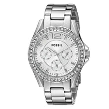 Load image into Gallery viewer, Fossil &quot;Riley&quot; ES3202 Womens Silver Crystal Watch