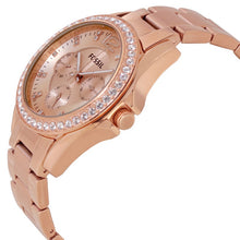 Load image into Gallery viewer, Fossil &quot;Riley&quot; ES2811 Women Rose Gold Crystal Watch