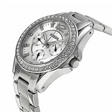 Load image into Gallery viewer, Fossil &quot;Riley&quot; ES3202 Womens Silver Crystal Watch