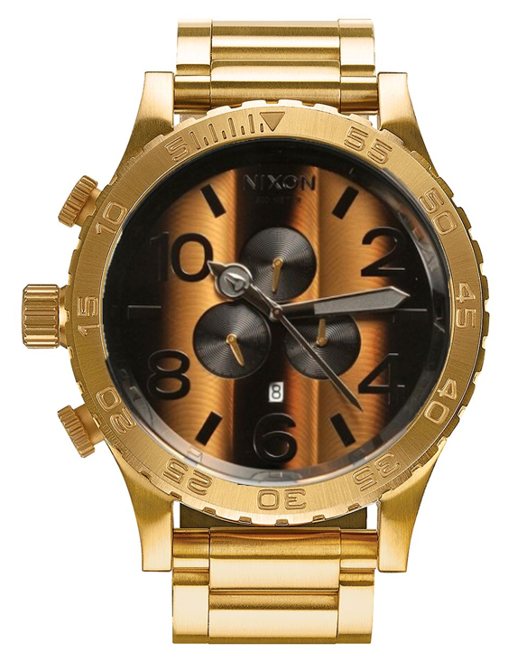 NIXON THE 51-30 CHRONO ゴールド Nixon Corporal SS All Gold And Black Mens Watch A346-510-00