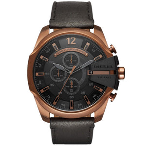 Diesel Watches | Mens Diesel Watch | DZ4459 Copper/ Black leather Mega Chief