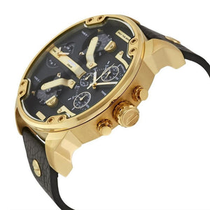 Diesel Watches | Mens Diesel Watch | DZ7371 black leather / Gold